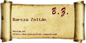 Barcza Zoltán névjegykártya